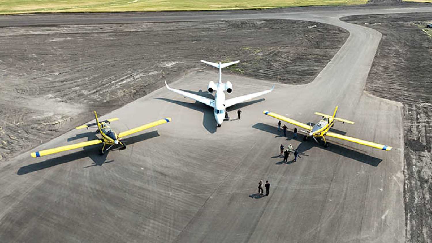 Air Andrew had two spray planes and a jet at the Moosomin Airport Monday. Air Andrew presented $200,000 donation that day to the Moosomin Airport Expansion project.